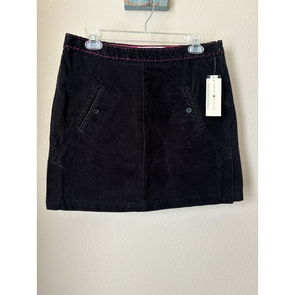 Vintage Tommy Hilfiger Women's Size 8 Black Y2K Corduroy Skirt - NWT